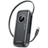 Powerbank PA-9 22,5W 10000mAh z kablem USB-C wbudowanym czarny